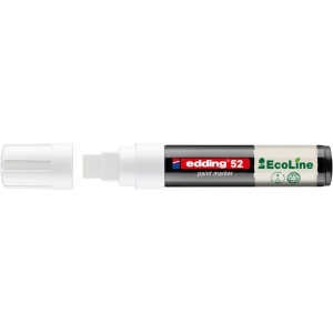 Marker cu vopsea pe baza de apa edding Ecoline 52, corp din plastic reciclat, varf tesit, 4-15 mm, alb