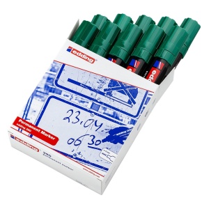 Marker permanent Edding 390, corp plastic, varf retezat 4-12 mm, verde - Img 4
