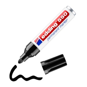 Marker permanent Edding 550, varf 3-4 mm, negru - Img 3