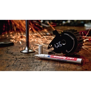 Marker permanent Edding 751 cu vopsea, corp metalic, varf rotund, 1-2 mm, negru - Img 5