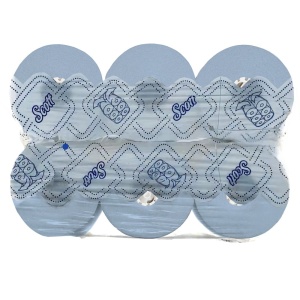 Rola prosop autocut, Kimberly Clark, Scott Max, 1 strat, albastru, 350 metri, 6 role/set - Img 6