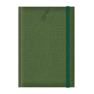Agenda nedatata A5 Colere, elastic, hartie alba, coperta verde