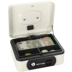 Caseta bani Rottner Pro Box One, inchidere cilindrica, alb