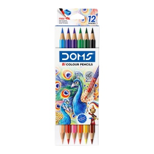 Creioane colorate cu doua varfuri DOMS, 6 creioane, 12 culori