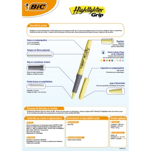 Evidentiator Bic Brite Liner Grip, diverse culori pastel - Img 4