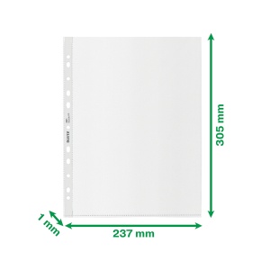 Folie de protectie Leitz Recycle, PP, 90% reciclat, reciclabil, A4 Maxi, 100 mic, 25 buc/ set, standard - Img 5