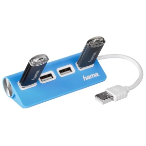 Hub USB HAMA 12179, USB 2.0, albastru - Img 3