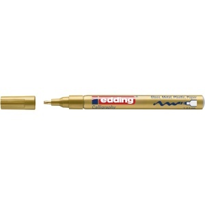 Marker cu vopsea Edding 753, auriu, varf caligrafic 1-2.5 mm, permanent, rezistent la apa