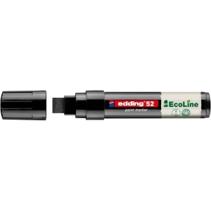 Marker cu vopsea pe baza de apa edding Ecoline 52, corp din plastic reciclat, varf tesit, 4-15 mm, negru
