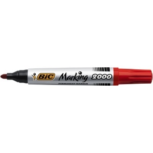 Marker permanent BIC 2000, varf rotund 1.7 mm, rosu - Img 2
