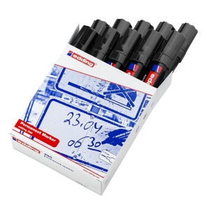 Marker permanent Edding 390, corp plastic, varf retezat 4-12 mm, negru - Img 4