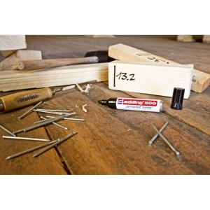 Marker permanent Edding 500, negru, corp aluminiu, varf retezat, 2-7 mm, negru - Img 2
