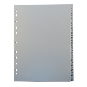 Separatoare Noki, din plastic, cu index 1-31