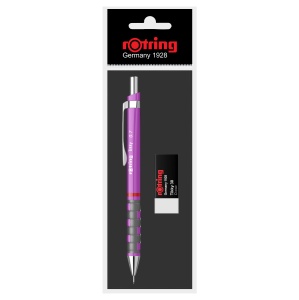 Set creion mecanic Rotring Tikky 0.7 mm + radiera, diverse culori - Img 2