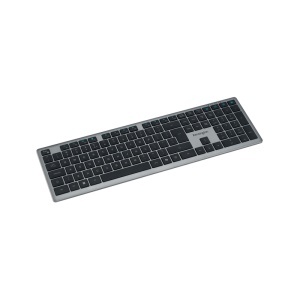 Tastatura Kensington EQ KB535, reincarcabila, conexiune wireless sau bluetooth, plastic partial reciclat, gri
