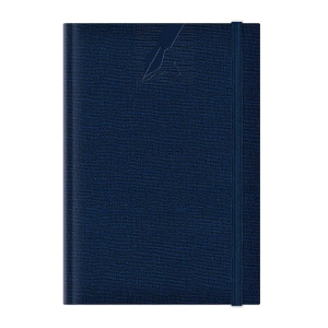 Agenda nedatata A5 Colere, elastic, hartie alba, coperta albastru inchis