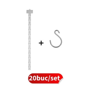 Banda pentru expunere produse Clip Strips JJ Displays, 12 pozitii, transparenta, 20 buc/set