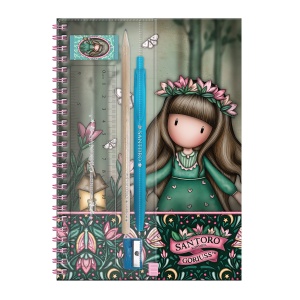 Caiet A4 Gorjuss, Wildflower cu accesorii scolare
