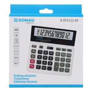 Calculator de birou Donau Tech, 155 x 152 x 28 mm, 12 digiti, alb - Img 4