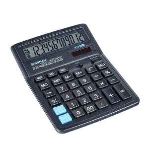 Calculator de birou Donau Tech, 190 x 143 x 40 mm, 12 digiti, negru - Img 2