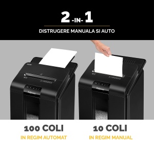 Distrugator automat Fellowes Automax 100M, 100 coli, mini cut - Img 3