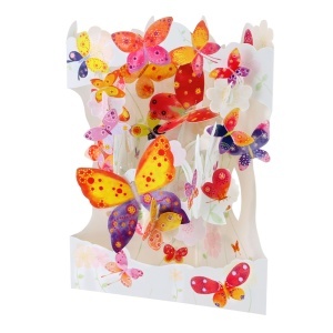 Felicitare 3D, Santoro, Design Fluturi, Pop-up, Componente mobile