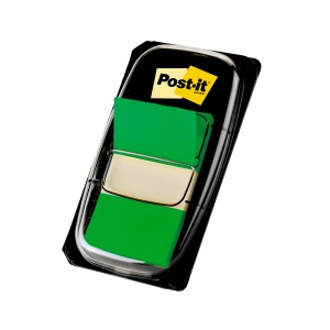Index Clasic Post-it®, verde, 25,4 mm x 43,2 mm, 50 file, 1 bucata/pachet