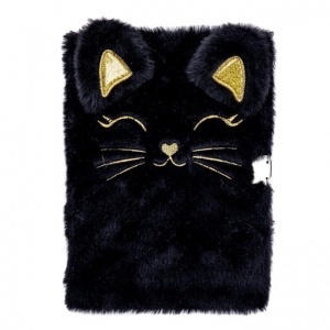 Jurnal Astra Fluffy Kitty Black, A5, 96 file, hartie 70 g, cu lacat si cheie