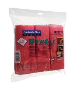 Lavete microfibra Kimberly-Clark Wypall, rosii, 6 bucati/pachet - Img 3