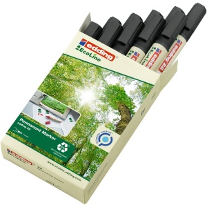 Marker Edding 22 Ecoline, permanent, corp plastic, varf tesit, 1-5 mm, negru - Img 5