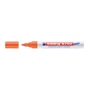Marker Edding 8750, cu vopsea, corp metalic, varf rotund 2-4mm,portocaliu