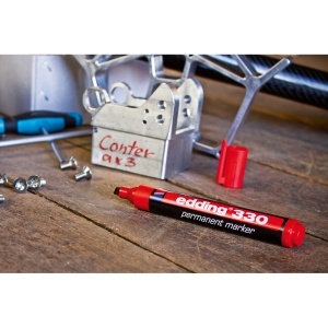 Marker permanent Edding 330, corp plastic, varf retezat, 1-5 mm, rosu - Img 4