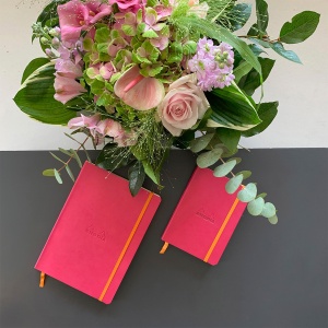 Notebook A5 Rhodiarama, 80 file, ivory, dictando, roze - Img 3