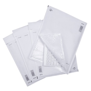 Plic cu protectie, 270 x 360 mm (interior), alb, banda silicon, 90 g/mp, 100 bucati/cutie - Img 2