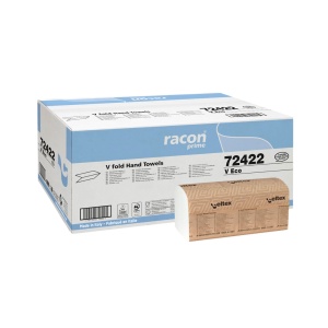 Prosoape pliate V fold Eco albe, 2str, 25x21 cm, 210 bucati/pachet, 15 pachete/bax