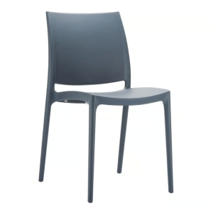 Scaun plastic Milano, gri inchis
