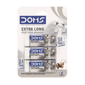 Set 3 radiere DOMS, XL Dust Free, albe, blister