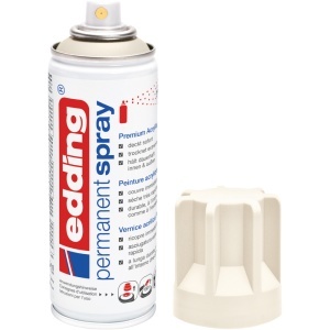 Spray vopsea acrilica Edding 5200, alb crema mat, uscare rapida, acoperire inalta, 200 ml