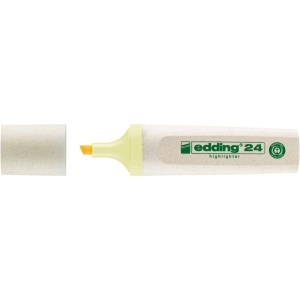 Textmarker edding Ecoline 24, corp din plastic reciclat, varf tesit, 2-5 mm, galben pastel