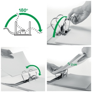 Biblioraft Leitz Active WOW 180°, A4, 75 mm, polyfoam, mov metalizat - Img 5