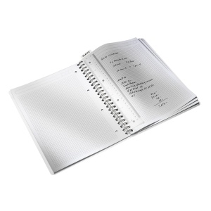 Caiet de birou Leitz WOW, PP, A4, cu spira, matematica, turcoaz metalizat - Img 2