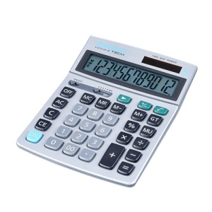 Calculator de birou Donau Tech, 210 x 154 x 37 mm, 12 digiti, argintiu - Img 3