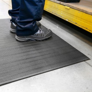 Covor industrial Coba Orthomat Ribbed, 0.9 x 18.3m, gri/galben - Img 3