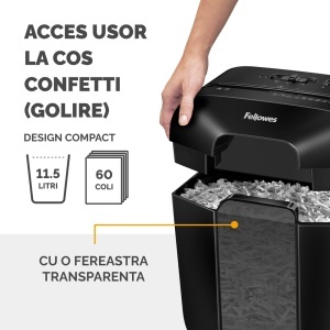 Distrugator documente Fellowes Powershred LX25, 6 coli, Cross-Cut - Img 6