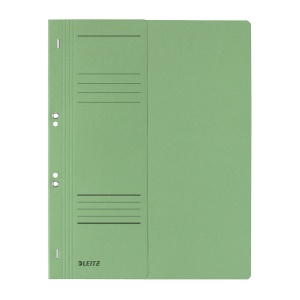 Dosar cu sina Leitz 1/2, carton, 100% reciclat, certificare Blue Angel, A4, cu capse, 170 coli, verde