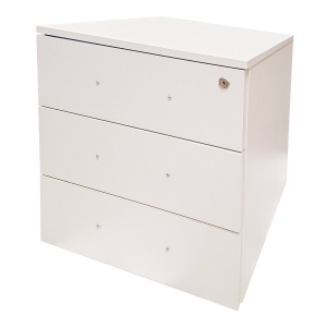 Dulapior mobil rollbox, 55x45x56 cm, 3 sertare, gri deschis