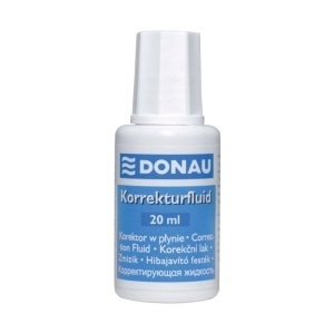Fluid corector Donau, 20 ml, pe baza de solvent, aplicator cu pensula
