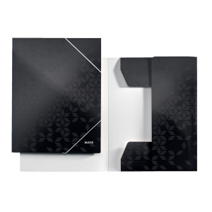 Mapa cu elastic Leitz WOW, carton laminat, A4, 250 coli, negru - Img 3