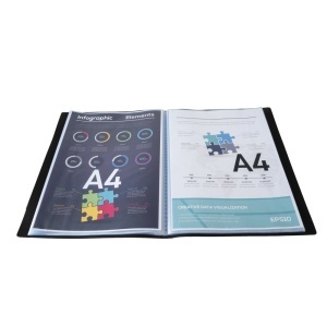 Mapa prezentare Exacompta, coperta, 30 file, A4, 24x32 cm, negru - Img 3