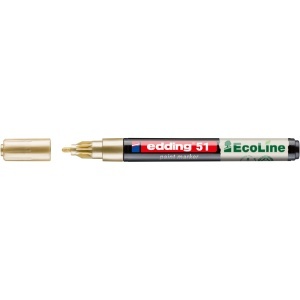 Marker cu vopsea pe baza de apa edding Ecoline 51, corp din plastic reciclat, varf rotund, 1-2 mm, auriu